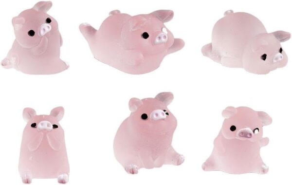 5-Piece Set Cute Pink Pig Doll Car Dashboard Decorative Pig Statue Decoration Resin Cute Pig Desktop Figurine Decoration  Crafts for Car Home Desk Collectible Dolls