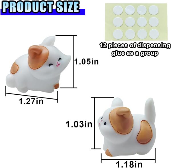 2pcs Cute Mini Cat Car Rearview Mirror Charms, Kissing Face Animal Resin Dashboard Decorations, Funny Car Interior Accessories for Women Gifts - Image 2