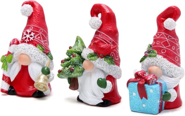 3 Set of Joyful Christmas Gnomes Christmas Scandinavian  Gnomes Figurines Christmas Decorations for Home Winter Holiday Decor Xmas Handmade Gifts for Women - Image 2