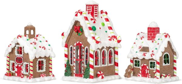 Red 6 inch Porcelain Holiday Tea Light Figurines Set of 3 - Image 2