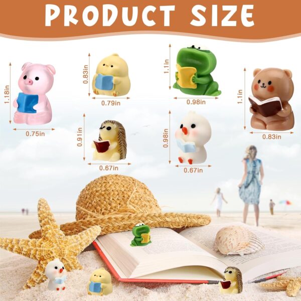 24pcs Reading Gifts for Women Mini Resin Animals Book Lovers Book Club Gifts Book Weird Small Resin Ornaments Animal Figurines for Librarians Readers Teachers Bookstore Staff - Image 2