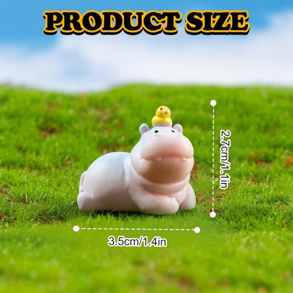 Hippo Resin Car Dashboard Decoration, 6 Pieces Car Dashboard Decoration, Cute Car Decorative Rearview Mirror Accessories, Hippo Decorative Car Home Office Desk (Blue) - Image 2