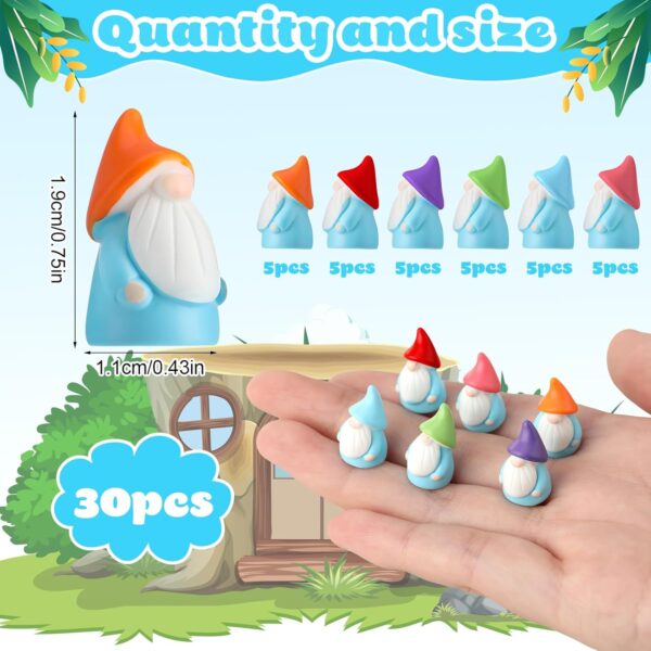 30pcs Mini Dwarf Ornaments, Mini Resin Dwarf Statue, Cute Miniature Dwarf Statue, Garden Dwarf Statue Decoration for Landscape Outdoor Patio Yard Lawn - Image 2