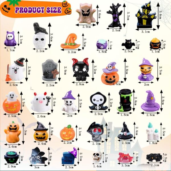 32 Pieces Halloween Miniatures Mini Resin Pumpkin Ghost Decorations Halloween Garden Decorations Halloween Party Outdoor Home Garden Decorations (32 Styles) - Image 2