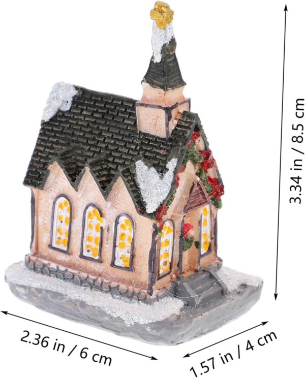 Xmas Design House Ornament Resin Mini House Decor Decorative Desktop Mini House Christmas Style Decor for Home Party - Image 2