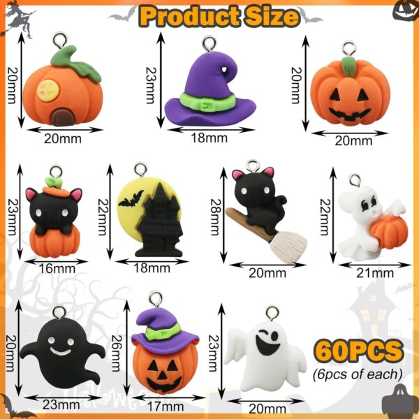 Halloween Christmas Resin Ornaments Crafts, 60 Beaded Miniature Ornaments for Jewelry Making - Image 2