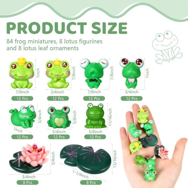 100pcs Mini Frogs Small Resin Animal Frog Cake Decorations Cute Turtle Statue Miniature Garden Decoration Car Ornaments Model Fairy  Craft Moss Landscape Party (Classic) - Image 2