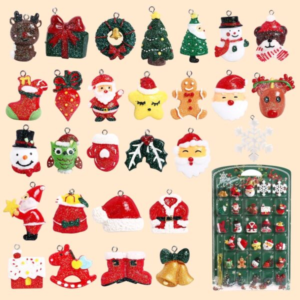 30pcs Christian Tree Decorations Clearance, Mini Resin Ornaments for Christmas Tree, Small Santa Clause Charms Christmas Decoration Set for Girls Women - Image 2