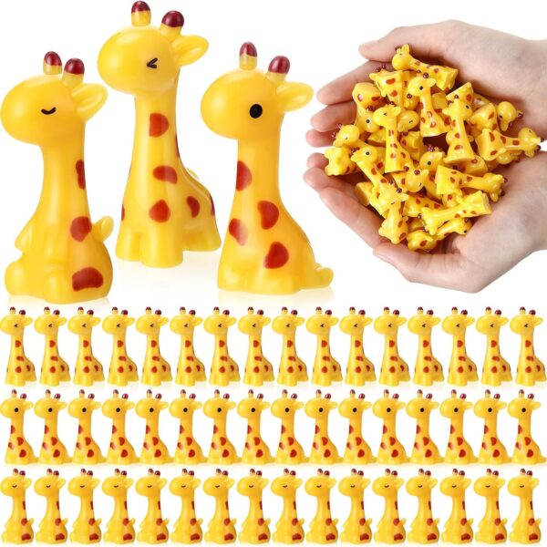 50pcs Mini Resin Giraffes Baby Giraffes Resin Ornaments Garden Home Decor Zoo Miniature Landscape Ornaments Kits Fairy Toy House Accessories (Cute)