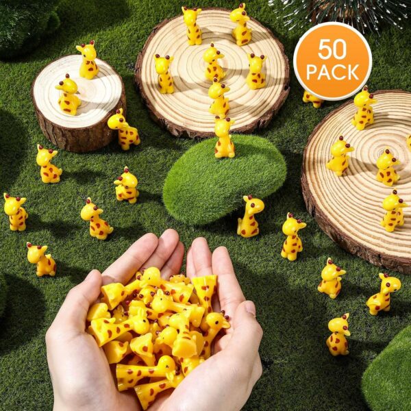 50pcs Mini Resin Giraffes Baby Giraffes Resin Ornaments Garden Home Decor Zoo Miniature Landscape Ornaments Kits Fairy Toy House Accessories (Cute) - Image 2